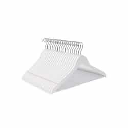 Medinių pakabų rinkinys, 20 vnt., baltos spalvos