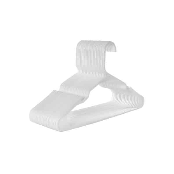 Plastikinių pakabų rinkinys 50 vnt., baltos spalvos