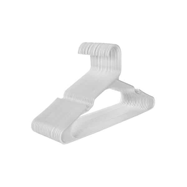 Plastikinių pakabų rinkinys 50 vnt., baltos spalvos