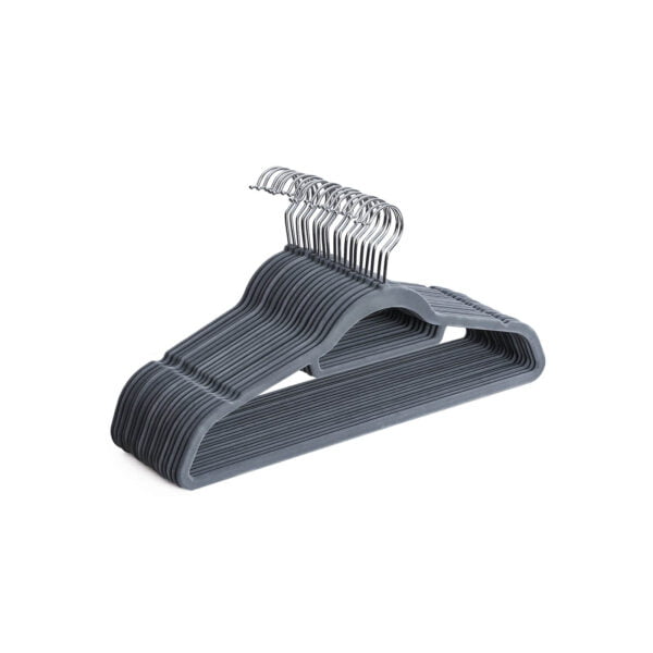 Aksominės pakabos 50 vnt., šviesiai pilkos spalvos