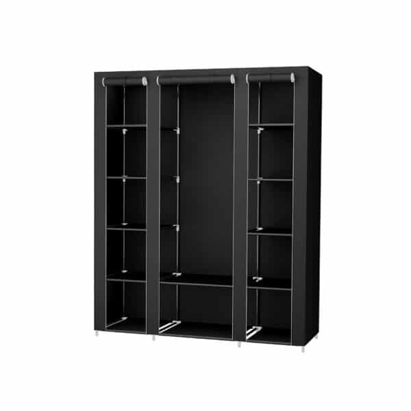 Kleiderschrank-175-x-150-cm-Schwarz-LSF03H-1.jpg Daugiafunkcinė modulinė spinta 175 x 150 cm., juodos spalvos