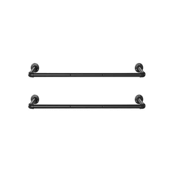 Kleiderstangen-2er-Set-HSR67BK02-1.jpg Viršutinių drabužių kabyklų rinkinys 92 x 30 x 7,5 cm., 2 dalių, juodos spalvos
