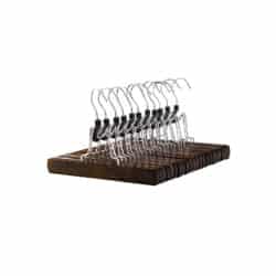 Kelnių pakabų rinkinys, 12 vnt., rudos spalvos