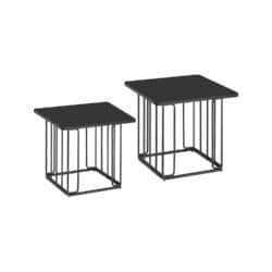 Kavos staliukų rinkinys, 2 dalių, juodos spalvos