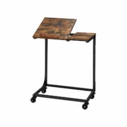 Reguliuojamas nešiojamojo kompiuterio staliukas ant ratukų, juodos/rudos spalvos