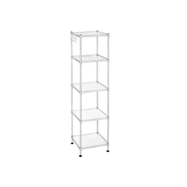 Svetainės lentyna 30 x 30 x 123,5 cm., sidabrinės spalvos