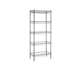 Metalinė virtuvės lentyna 60 x 30 x 150 cm., juodos spalvos