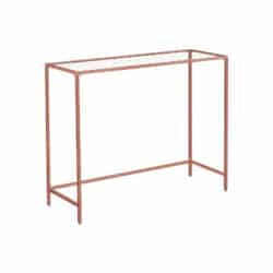 Rožinio aukso grūdinto stiklo konsolinis staliukas