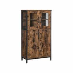 Spintelė su stiklinėmis durimis, rudos/juodos spalvos