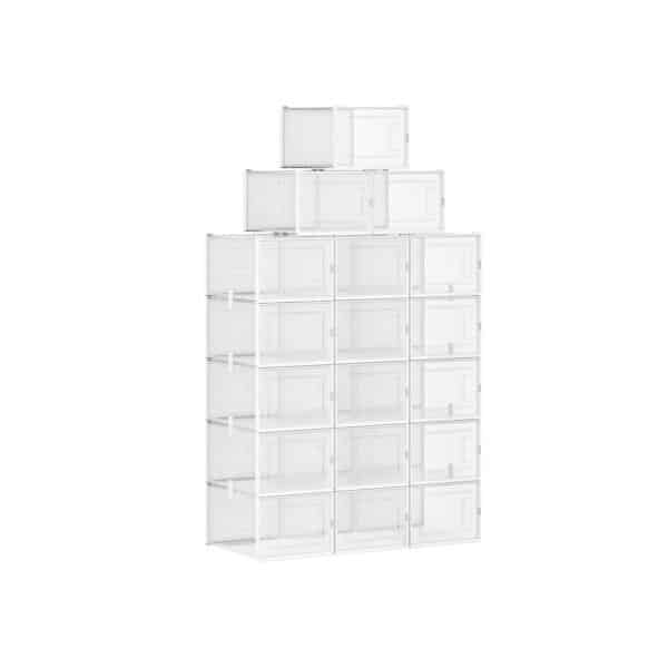 Batų dėžutės skaidrios-baltos 18 vnt.