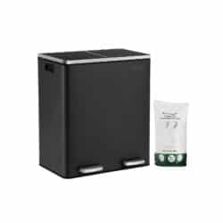 Šiukšliadėžė 60 litrų (2 x 30 L) juoda