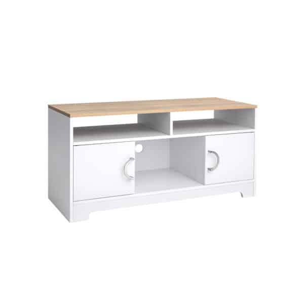Lowboard-TV-Cabinet-LTC03WN-1.jpg Televizoriaus spintelė, balta 105 x 42 x 52 cm