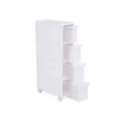 Pastatoma lentyna 4 stalčių, baltos spalvos