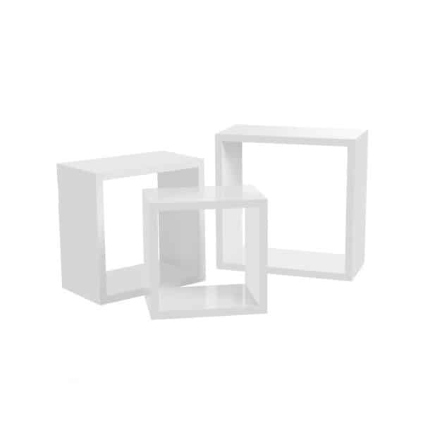 Quadratische-Schweberegale-3er-Set-LWS30WT-1.jpg Sieninių lentynų rinkinys 30x26x22 cm., 3 dalių, baltos spalvos
