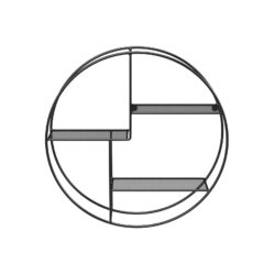 Apvali sieninė lentyna 55 x 12 cm., juodos spalvos