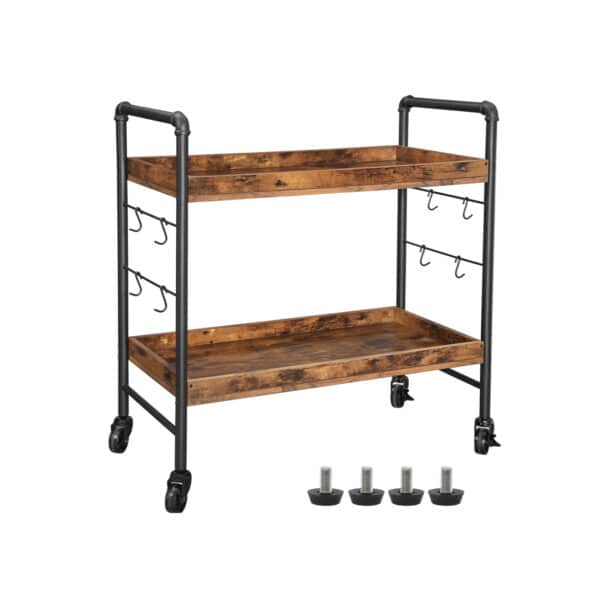 Virtuvinis vežimėlis ant ratukų LRC85BX, ruda/juoda