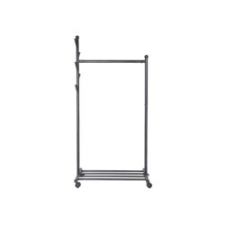 Viršutinių drabužių kabykla ant ratukų HSR06B 85,2 x 174 x 42,5 cm., juodos spalvos