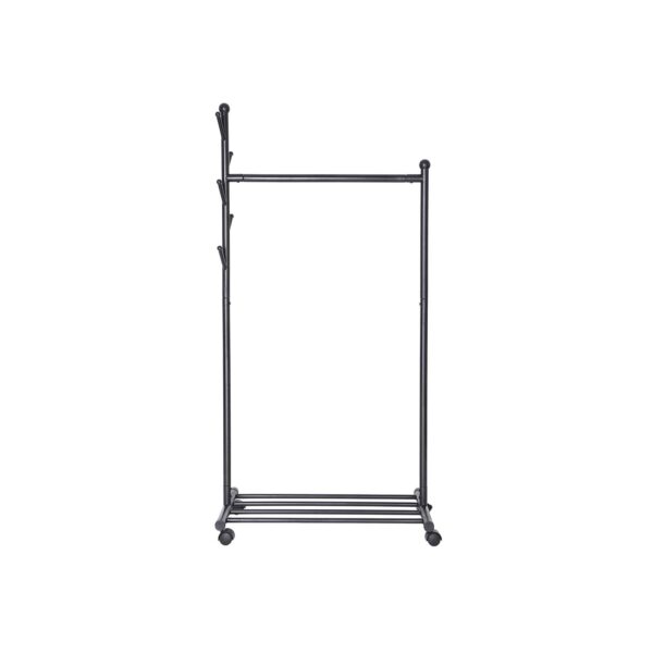 Viršutinių drabužių kabykla ant ratukų HSR06B 85,2 x 174 x 42,5 cm., juodos spalvos