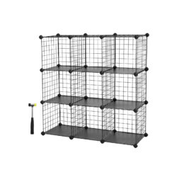 Lentynos, 9 skyriai, juodos spalvos