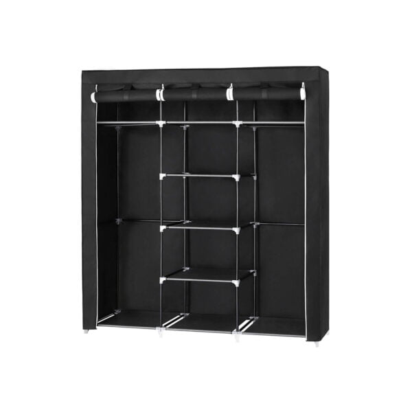 Stoffschrank-175-x-150-cm-Schwarz-RYG12B-1.jpg Medžiaginė spinta 175 x 150 x 45 cm., juodos spalvos