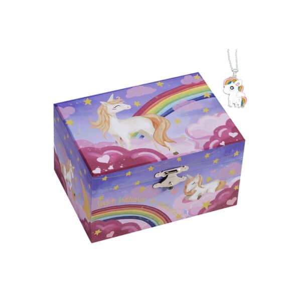 Papuošalų dėžutė su muzika ir veidrodžiu, violetinės spalvos