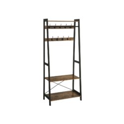 Viršutinių drabužių kabykla ir batų suoliuku, ruda/juoda