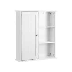 Sieninė spintelė 60 x 71 x 18 cm vonios kambariui, baltos spalvos