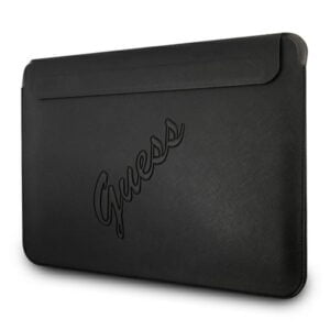 Guess Saffiano Script kompiuterio dėklas – 13 colių nešiojamojo kompiuterio dėklas (juodas)