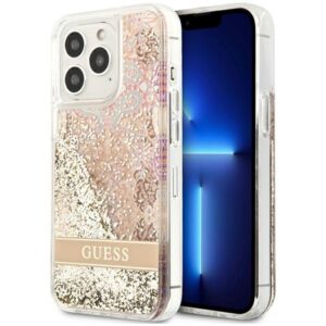 Guess Liquid Glitter Paisley – dėklas, skirtas iPhone 13 Pro Max (auksinis)