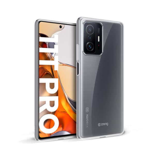 Crong Crystal Slim Cover – apsauginis dėklas, skirtas Xiaomi 11T Pro (skaidrus)