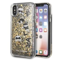 „Karl Lagerfeld Signature Glitter“ dėklas, skirtas „iPhone Xs“ / „X“ (plaukiojantys pakabukai)
