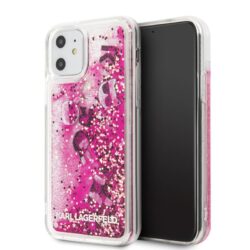 Karl Lagerfeld Glitter Liquid Floatting Charms Dėklas, skirtas iPhone 11 (Pink Floatting Charms)