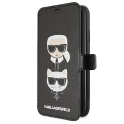 Karl Lagerfeld Booktype – iPhone 11 Pro Max dėklas su kortelių lizdais (juodas)