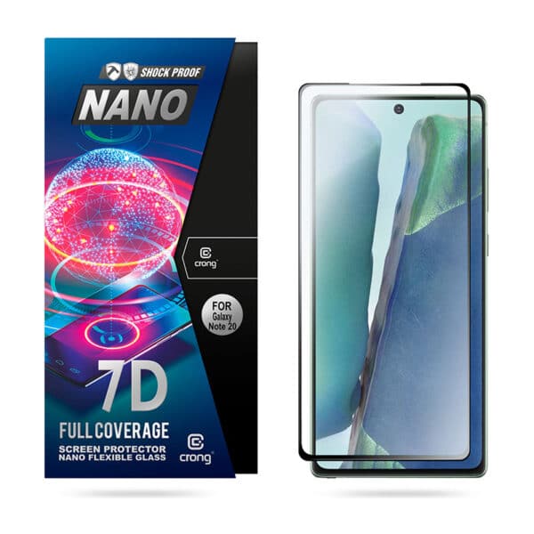 Crong 7D nano lankstus stiklas – pilnai dengianti hibridinė ekrano apsauga 9H Samsung Galaxy Note 20