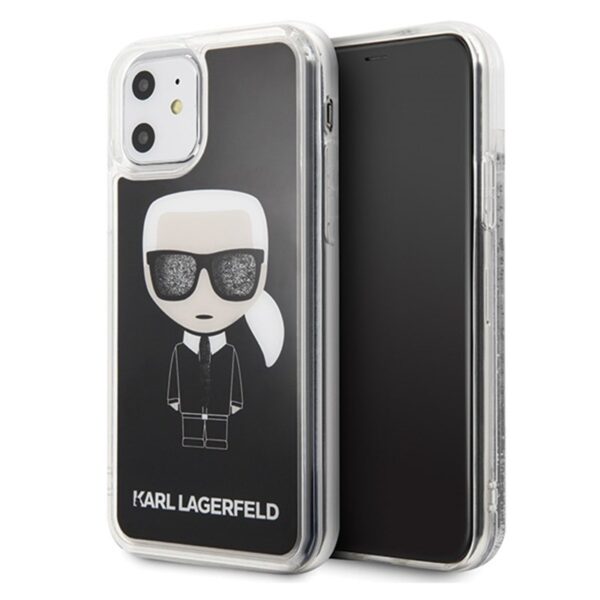 Karl Lagerfeld Iconic Glitter – dėklas iPhone 11 (juoda)
