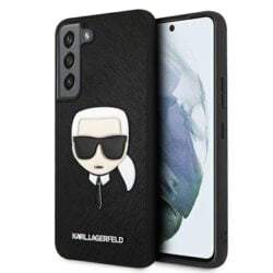 Karl Lagerfeld Saffiano Ikonik Karl's Head – dėklas, skirtas Samsung Galaxy S22+ (juodas)