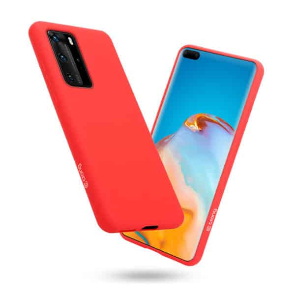 Crong Color Cover – lankstus dėklas, skirtas Huawei P40 Pro (raudonas)