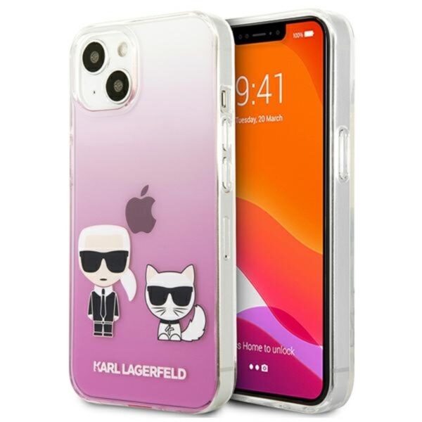 Karl Lagerfeld Ikonik & Choupette – dėklas, skirtas iPhone 13 Mini (rožinis)