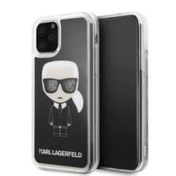 Karl Lagerfeld Iconic Glitter – „iPhone 11 Pro“ dėklas (juodas)