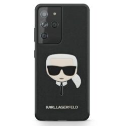 Karl Lagerfeld Saffiano Ikonik Karl's Head – dėklas, skirtas Samsung Galaxy S21 Ultra (juodas)
