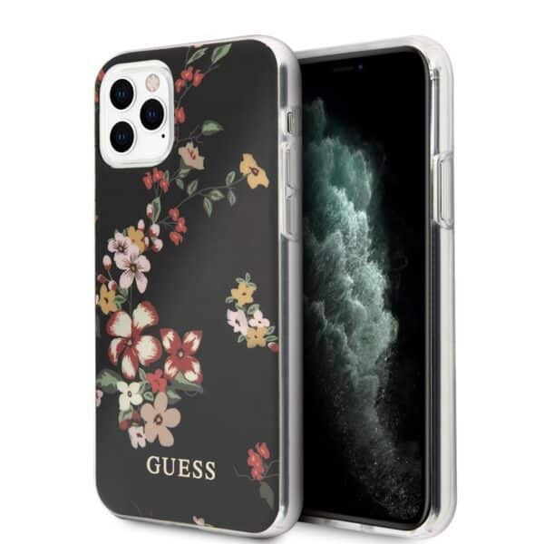 Guess Flower Case N4 – dėklas, skirtas iPhone 11 Pro Max (juodas)
