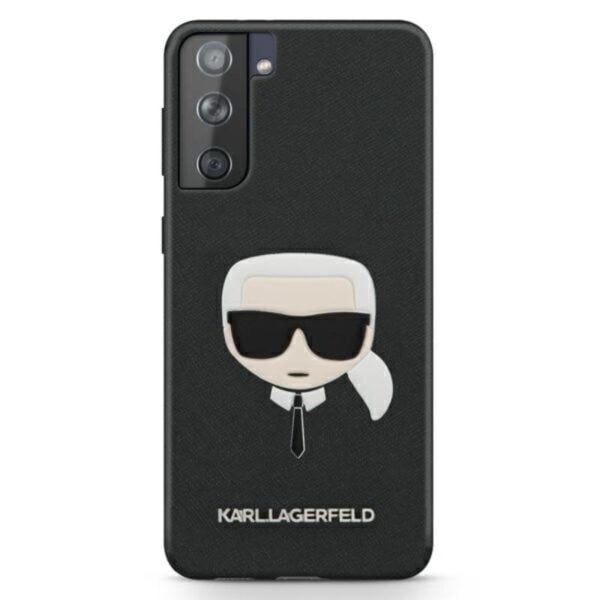 Karl Lagerfeld Saffiano Ikonik Karl's Head – dėklas, skirtas Samsung Galaxy S21 (juodas)