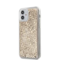 Guess 4G Liquid Glitter – dėklas iPhone 12 Mini (auksinis)