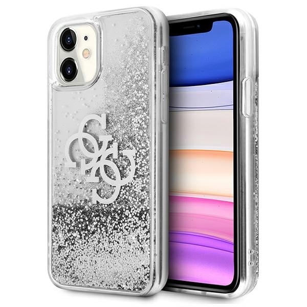 1DE872F6-398F-EC11-91AE-2CEA7FB072AA.jpg Guess Liquid Glitter 4G Big Logo – dėklas, skirtas iPhone 11 (sidabrinis)