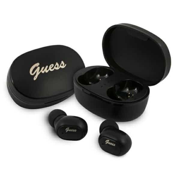 „Guess Script“ logotipas – „Bluetooth“ ausinės TWS + prijungimo stotelė (juoda)