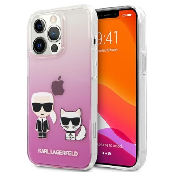 Karl Lagerfeld Ikonik & Choupette – dėklas, skirtas iPhone 13 Pro (rožinis)