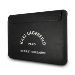 Karl Lagerfeld Saffiano RSG rankovė – 16 colių nešiojamojo kompiuterio dėklas (juodas)