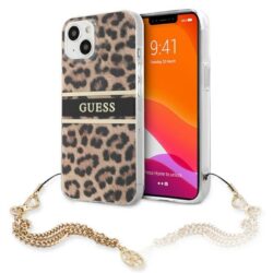 Guess Leopard Gold Chain – dėklas, skirtas iPhone 13