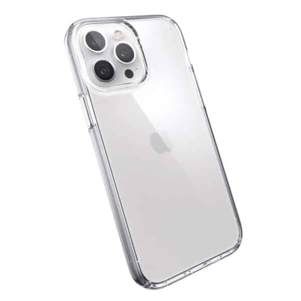 Speck Presidio Perfect-Clear – iPhone 13 Pro Max / iPhone 12 Pro Max dėklas su MICROBAN danga (skaidri)