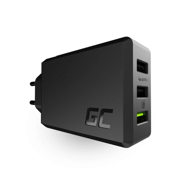 3 prievadų įkroviklis GC ChargeSource3 3xUSB 30W su greitu įkrovimu Ultra Charge i Smart Charge